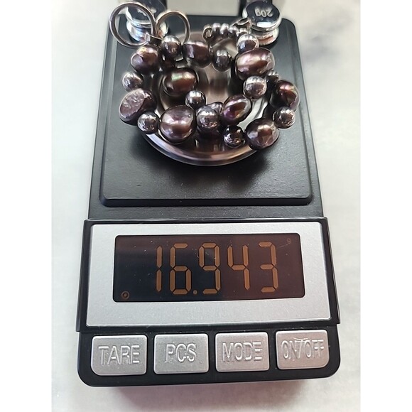 925 Sterling Silver Pearl & Silver Beaded Adjustable Bracelet Vintage - Picture 10 of 10